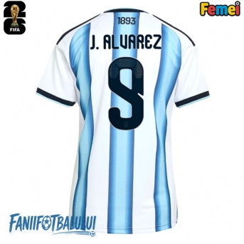 Argentina Julian Alvarez #9 Echipament de Fotbal Replică Mondial 2026 Femei Acasa